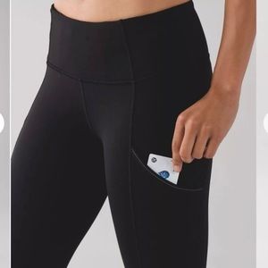 Lululemon Fresh Tracks Black Tights Leggings Crop